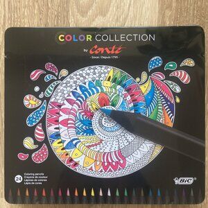 BIC Color Collection by Conte Coloring Pencil, Assorted Colors, 24-Count